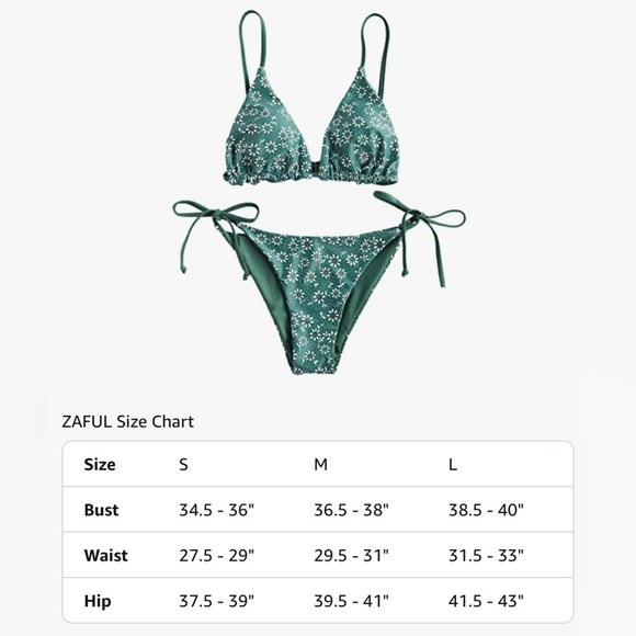 Forever Young Green Reversible Bikini Bathing Suit Swimsuit Size Small - Picture 5 of 10